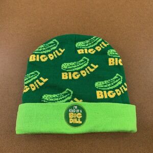 Polar Knitz Adult One Size Green I'm Kind of a Big Dill Cuffed Knit Beanie New